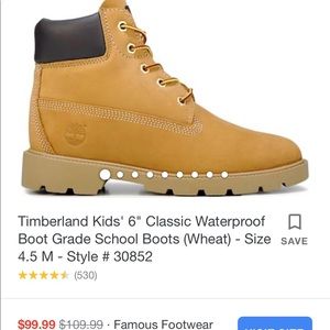 Timberland boots youth size